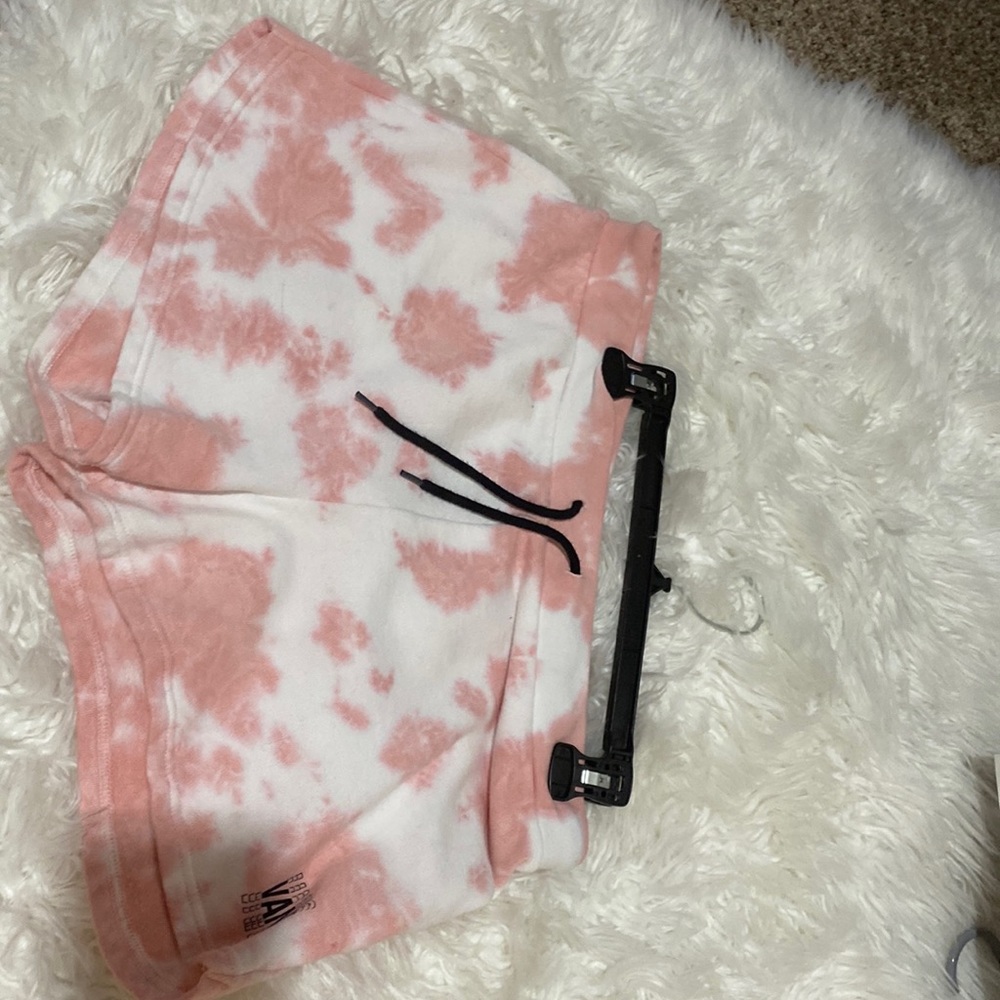 Pink and white tie dye vans shorts good as new